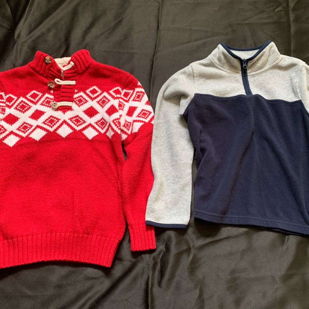 Two sweaters for 10y/o boys for the price of one